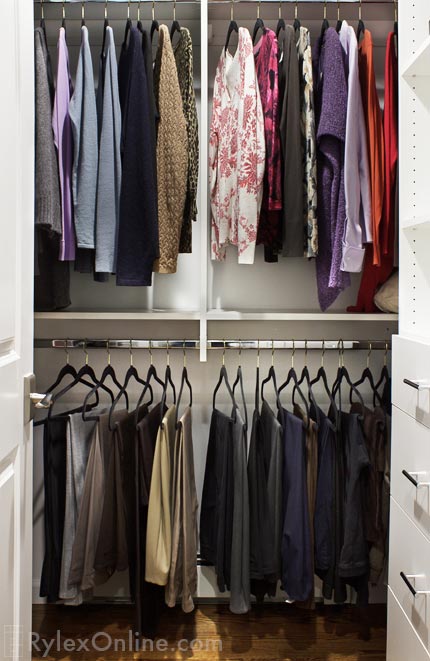 Compact Walk-In Closet Hanging Space