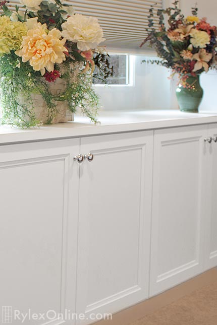 Close On Built-In Dresser White Cabinets