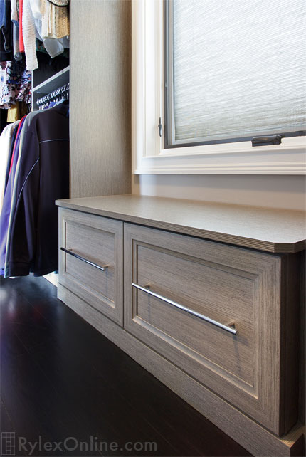 Walk-In Closet with Window Seat Bench