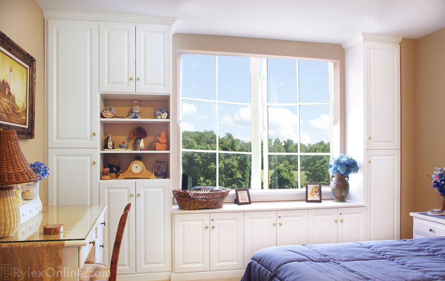 Custom Fit Bedroom Cabinets Floor to Ceiling with Window Nook