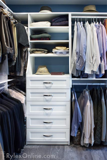 Cabinets Protect Professional Wardrobe with Open Shelves
