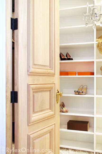 White Dressing Room Closet with Adjustable Open Shelves