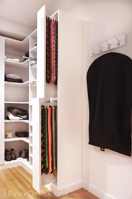 Dual Tie Rack Cabinet Pull-Out Doors