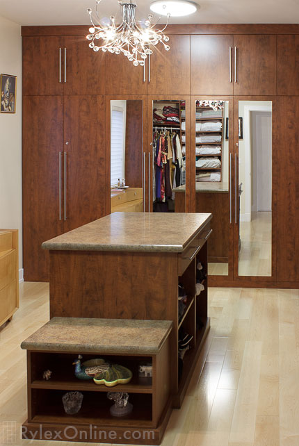 Master Walk-In Closet with Mirrored Inset Doors