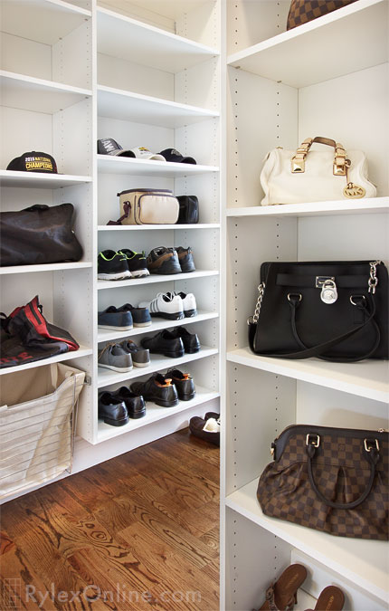 Closet with Adjustable Shoe Shelves