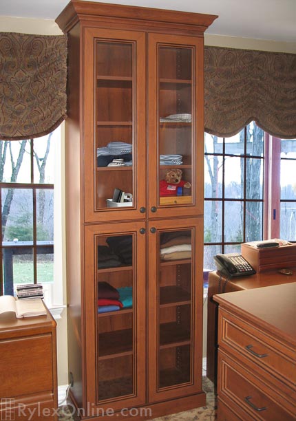 Closet Cabinet with Glass Door Inserts