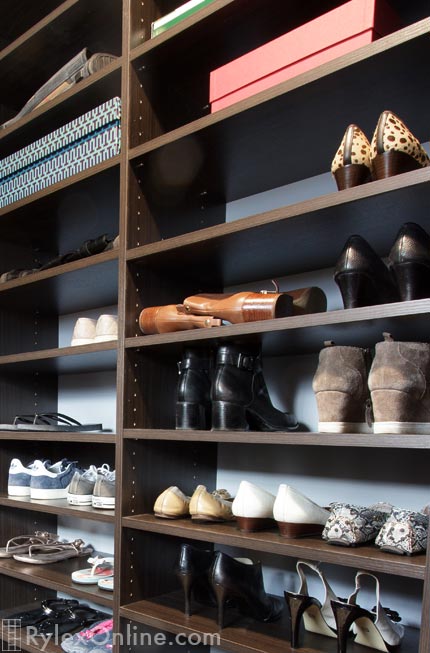 Master Closet with Open Shoe Shelves