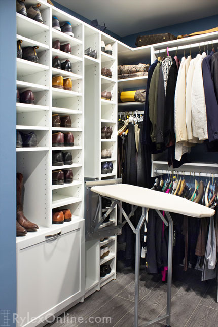 Closet with Adjustable Shoe Shelves and Boot Shelves