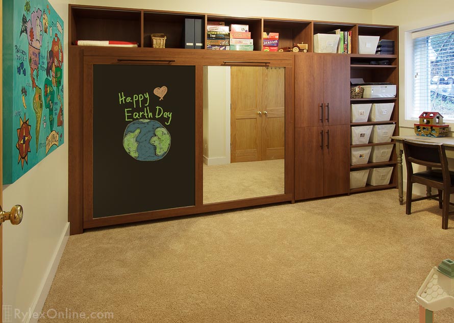 Murphy Bed with Chalkboard and Mirror Front