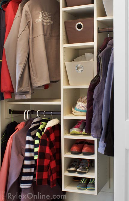 Hanging Space Coat Closet with Conceal-It-All Bins