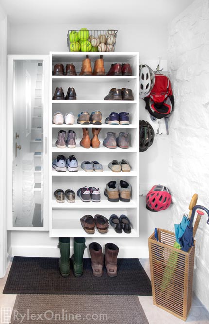 Back Door Mudroom for Backpacks, Helmets Shoes and Boots