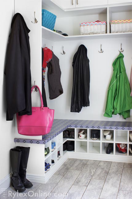Entryway Mudroom with Two Prong Outerwear Hooks