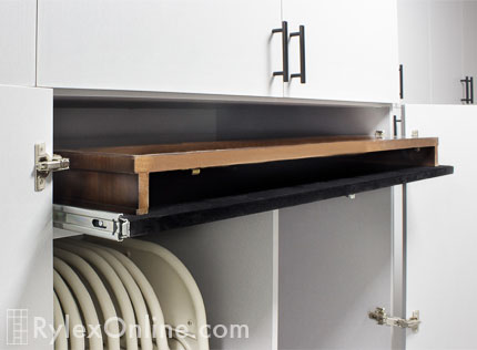Basement Seasonal Storage Cabinets with Pullout Tray