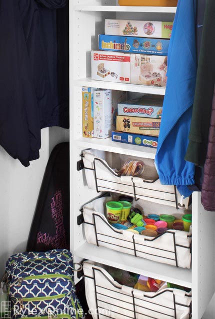 Mudroom Sliding Baskets with Canvas Liner
