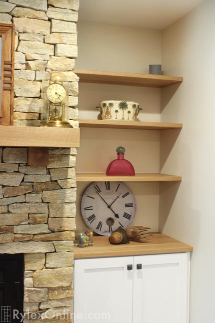 Alcove Floating Display Wood Shelves Close Up