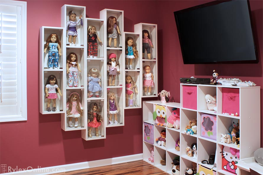 American Girl® Doll Display Case with Push to Open Glass Doors