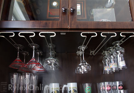 Hanging Stemware Glass Rack Under Cabinet