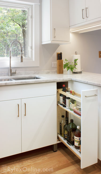 Pull Out Slim Cabinets with Shelves