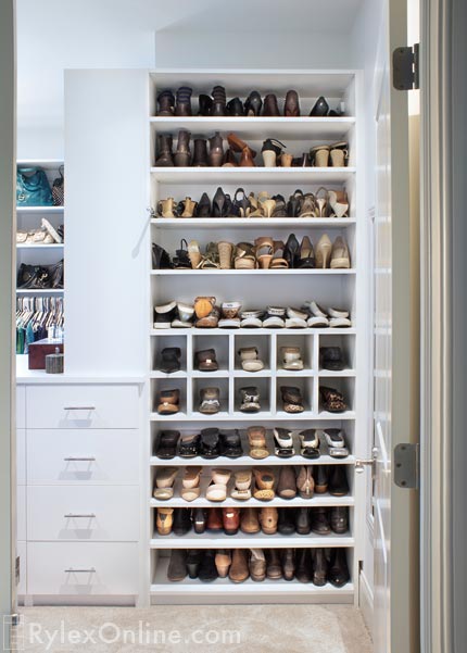 Closet Shoe Cubbies and Adjustable Shoe Shelves