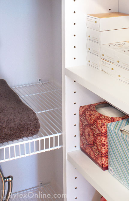 Linen Closet with Adjustable Wire and Melamine Shelving