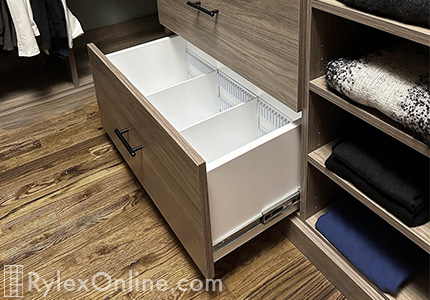 Deep Drawer with Drawer Divider System