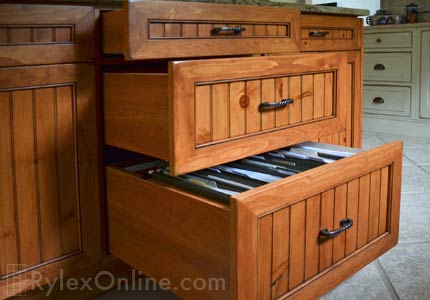 File Drawers in Kitchen Island Office