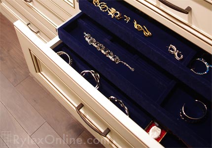 Velvet Lined Triple Tiered Jewelry Drawer