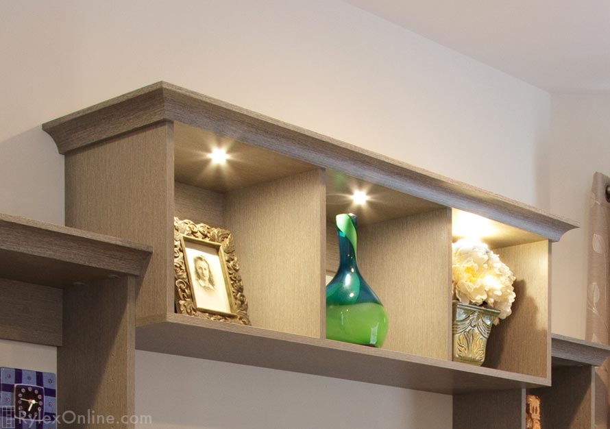 Contemporary Entertainment Cabinet Display Shelves Close Up