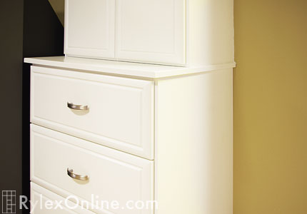 Storage Cabinets in Family Room Close Up