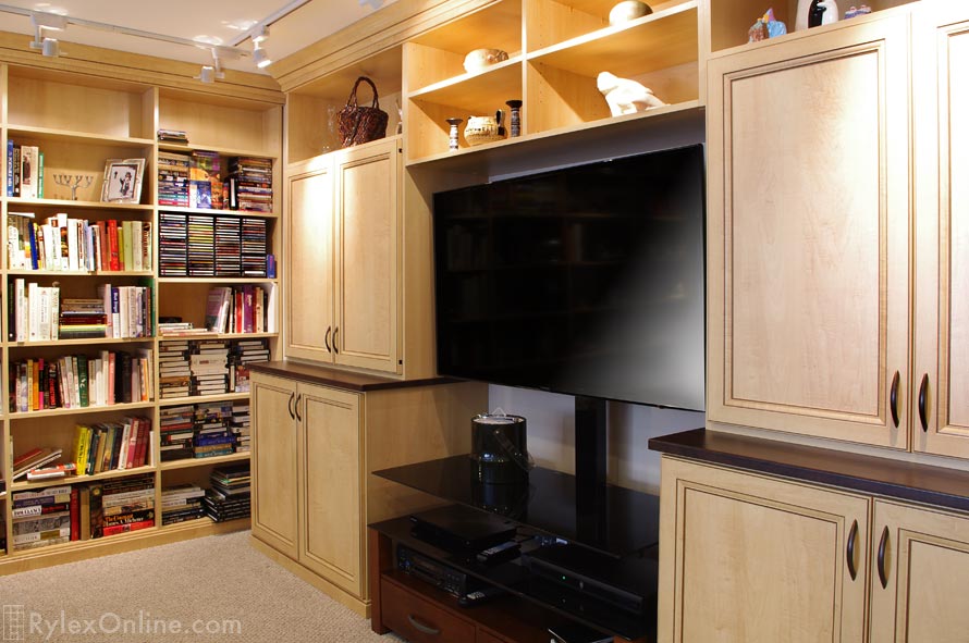 TV Surround Cabinets with Open Shelves