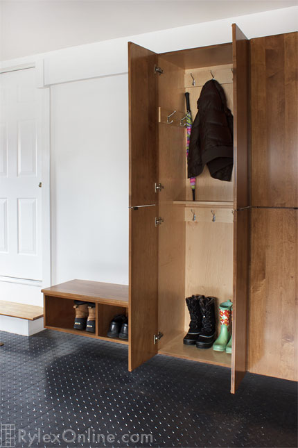 Garage Storage Cabinet with Coat Hooks