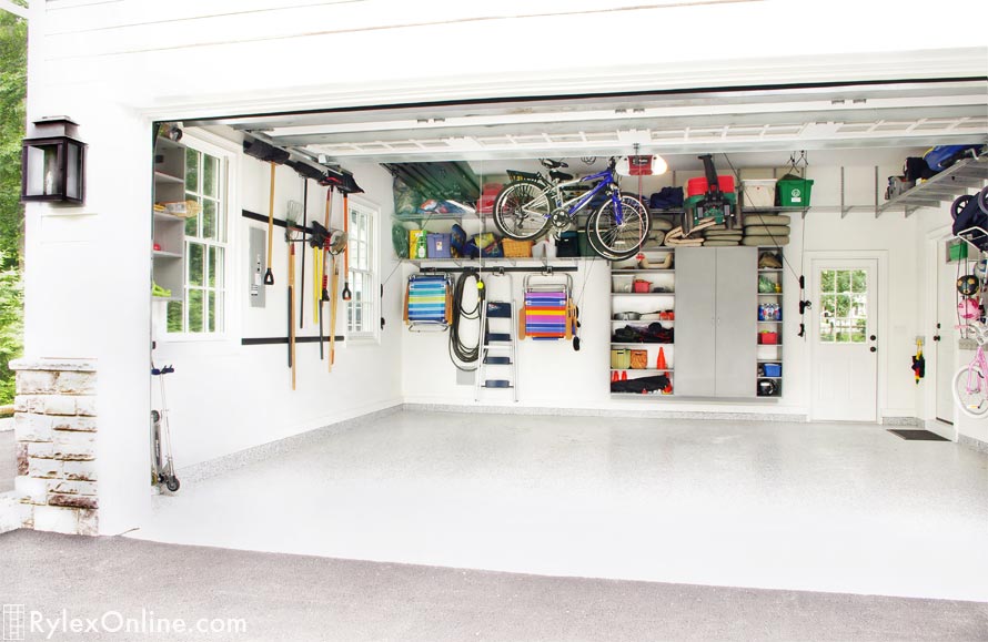 Garage Garden Tool and Lawn Chair Wall Mounted Storage and Storage Cabinet with Shelves