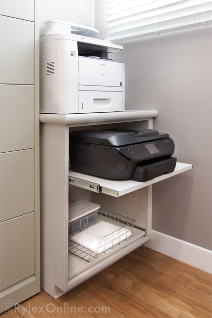 Dental Office Cabinet with Printer Pullout Shelf