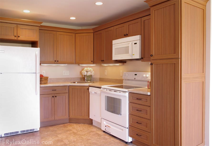 Compact Kitchen for Senior Living with Abundant Storage Cabintes