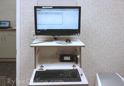 Exam Room Computer Workstation Prevents Tipping with a Secure Base