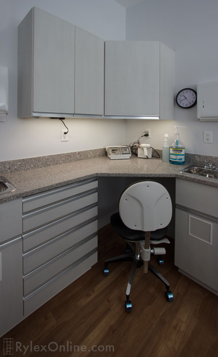 Dental Back Office with Under Cabinet Lighting