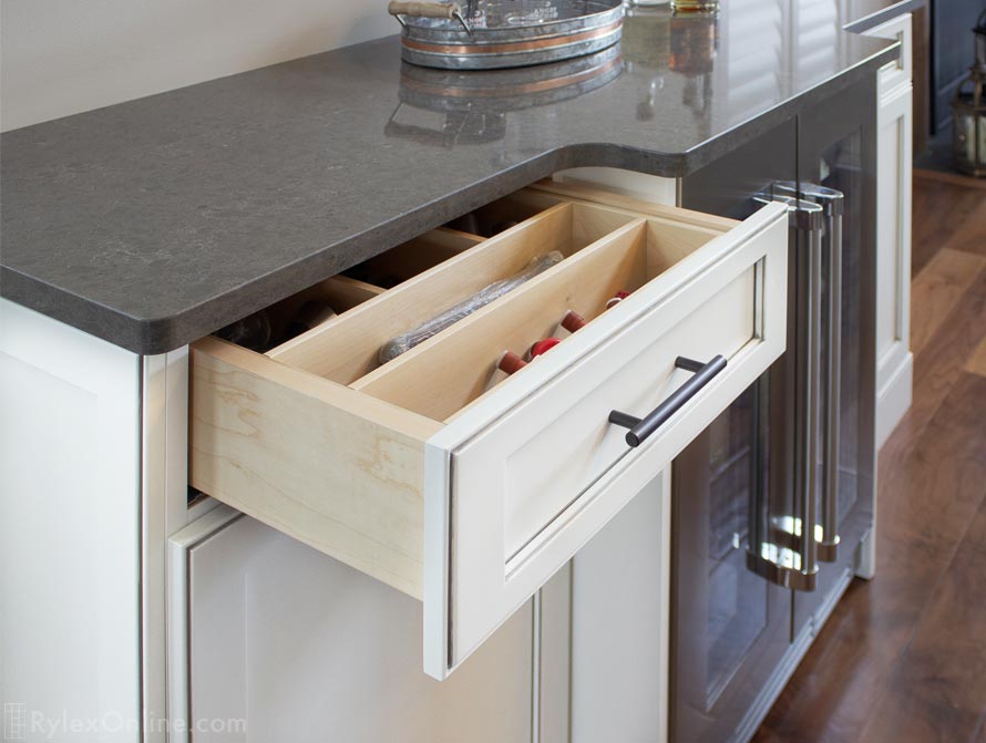 Divided Drawer for Home Bar Cutlery