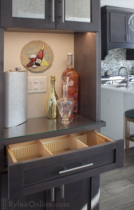 Small Home Bar with Drawer Dividers