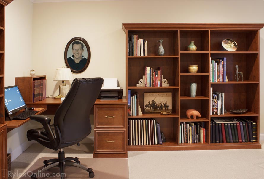Home Corner Desk with Open Storage Shelves