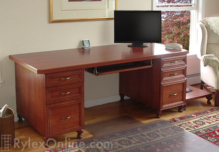 Executive Home Office Solid Cherry Wood Desk