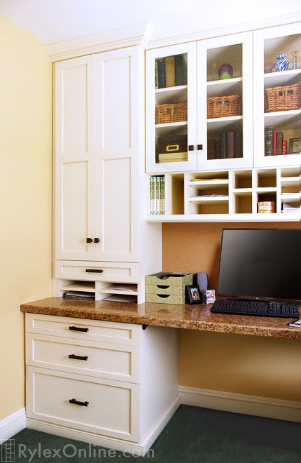 Desk Cabinet Drawers with Above Desk Drawers and Paper File Cubbies