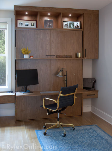 Home Office Desk Conceals Wall Bed