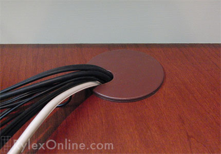 Brown Cable Grommet for Office Desk