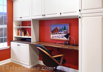 Ample Home Desk Work Surface with Storage Cabinets