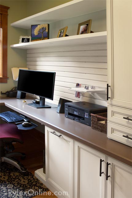 Home Office Desk with HandiWall® and Continuous L-Shaped Desk Counter