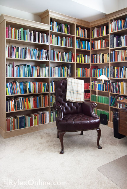 Home Library with High Ceilings