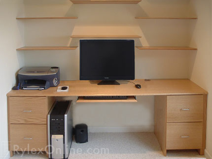 Home Office Desk with Open Shelves