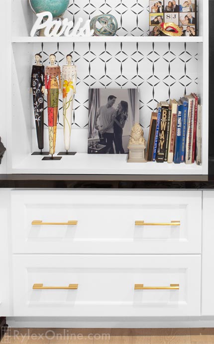 Home Office Cabinet Drawers with Stylish Open Bookcase Shelves