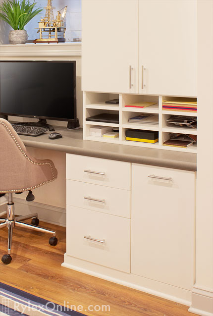 Home Office Cabinet with Lateral Paper Cubbies