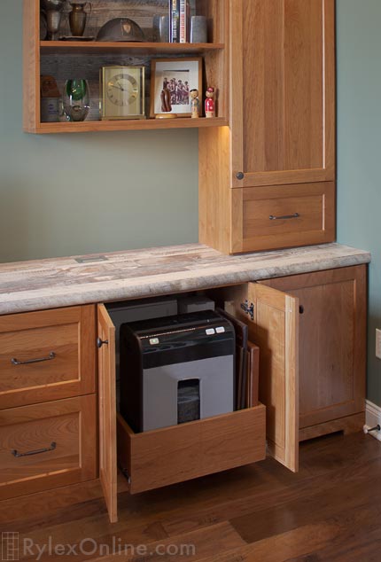 Shredder Cabinet with Pullout Drawer